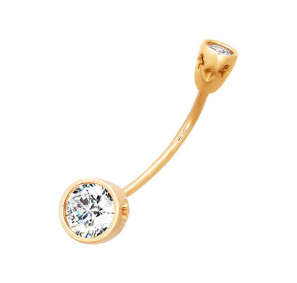 Piercing de buric din aur cu fianite