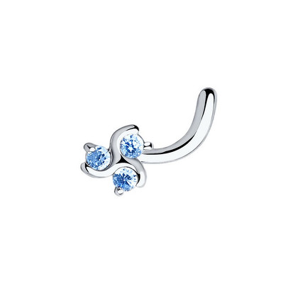 Piercing din argint cu zirconiu