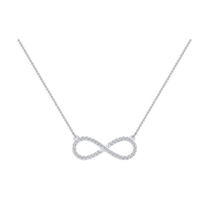 Colier infinit din aur alb cu zirconiu cubic